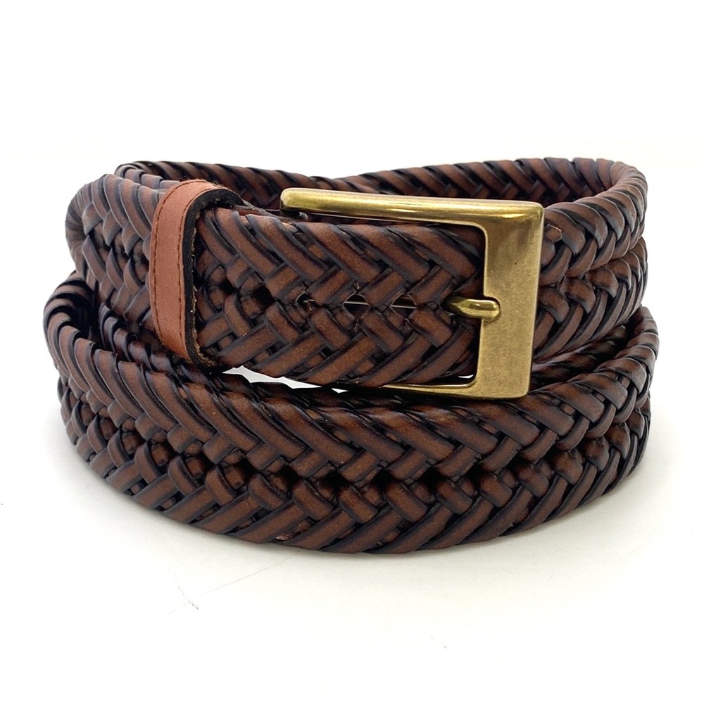 Dockers Brown Braided Belt with Gold Buckle